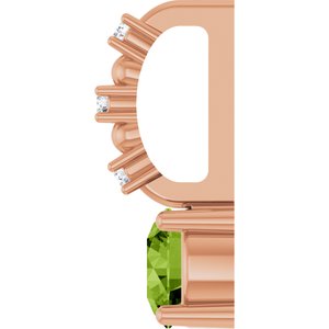 14K Rose Gold Imitation Peridot & .01 CTW Natural Diamond Charm/Pendant – image 3