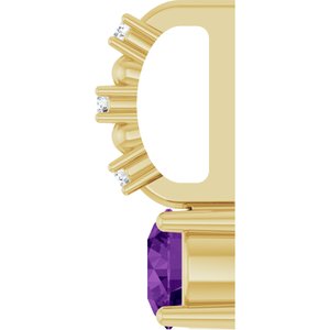 14K Yellow Gold Imitation Amethyst & .01 CTW Natural Diamond Charm/Pendant – image 3