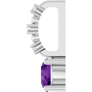 Sterling Silver Imitation Amethyst & .01 CTW Natural Diamond Charm/Pendant – image 3
