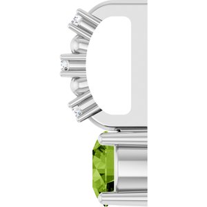 Platinum Imitation Peridot & .01 CTW Natural Diamond Charm/Pendant – image 3