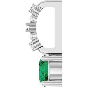 Sterling Silver Lab-Grown Emerald & .01 CTW Natural Diamond Pendant – image 3