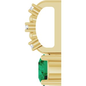 14K Yellow Gold Imitation Emerald & .01 CTW Natural Diamond Charm/Pendant – image 3