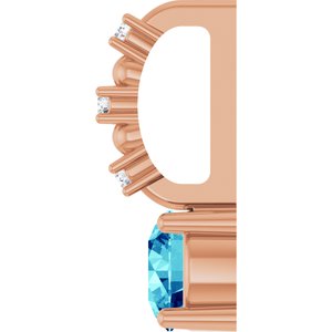 14K Rose Gold Imitation Blue Zircon & .01 CTW Natural Diamond Charm/Pendant – image 3