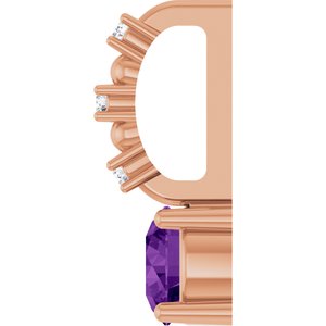 14K Rose Gold Imitation Amethyst & .01 CTW Natural Diamond Charm/Pendant