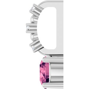 Sterling Silver Imitation Pink Tourmaline & .01 CTW Natural Diamond Charm/Pendant – image 3