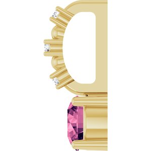 14K Yellow Gold Imitation Pink Tourmaline & .01 CTW Natural Diamond Charm/Pendant – image 3