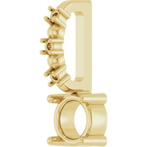 10K Yellow Gold 4 mm Round Charm/Pendant Mounting – image 4
