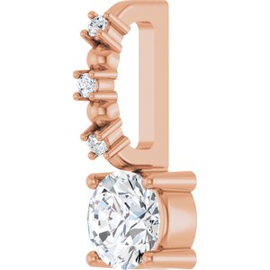 14K Rose Gold Imitation Diamond & .01 CTW Natural Diamond Charm/Pendant – image 2