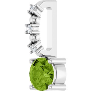 Sterling Silver Imitation Peridot & .01 CTW Natural Diamond Charm/Pendant – image 2