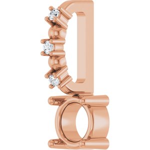14K Rose Gold 4 mm Round .01 CTW Natural Diamond Semi-Set Charm/Pendant – image 4