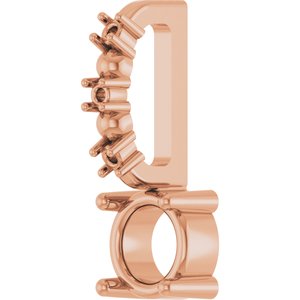 10K Rose Gold 4 mm Round Charm/Pendant Mounting – image 4