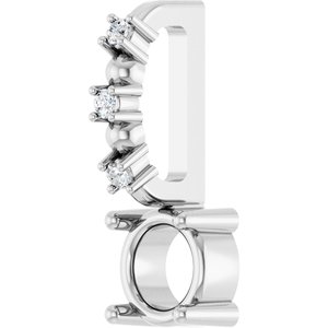 Sterling Silver 4 mm Round .01 CTW Natural Diamond Semi-Set Charm/Pendant – image 4