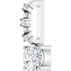18K X1 White Gold 4 mm Round Charm/Pendant Mounting – image 3
