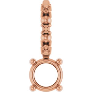 10K Rose Gold 4 mm Round Charm/Pendant Mounting – image 2
