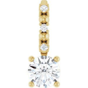 14K Yellow Gold 1/4 CTW Natural Diamond Charm/Pendant