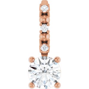 14K Rose Gold 1/4 CTW Natural Diamond Charm/Pendant