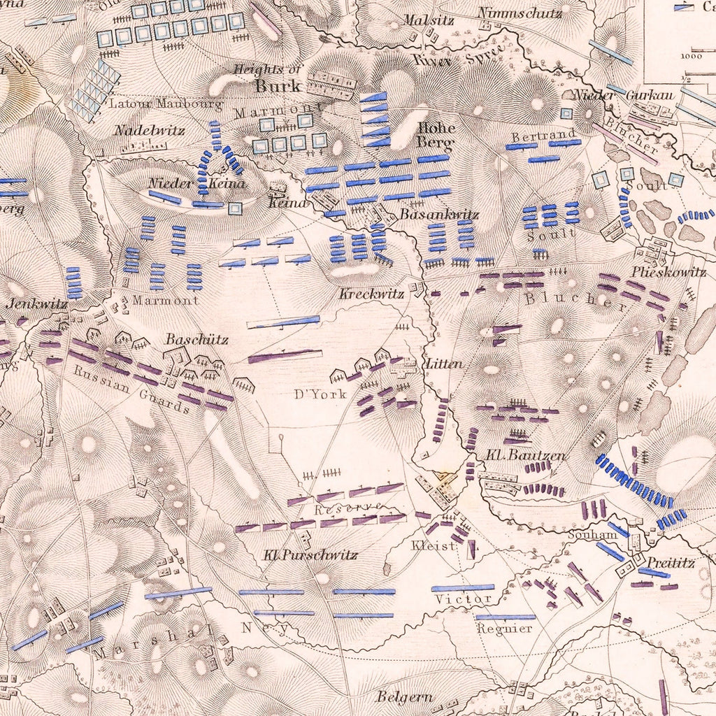 Vintage Map of the Battle of Bautzen, 1813