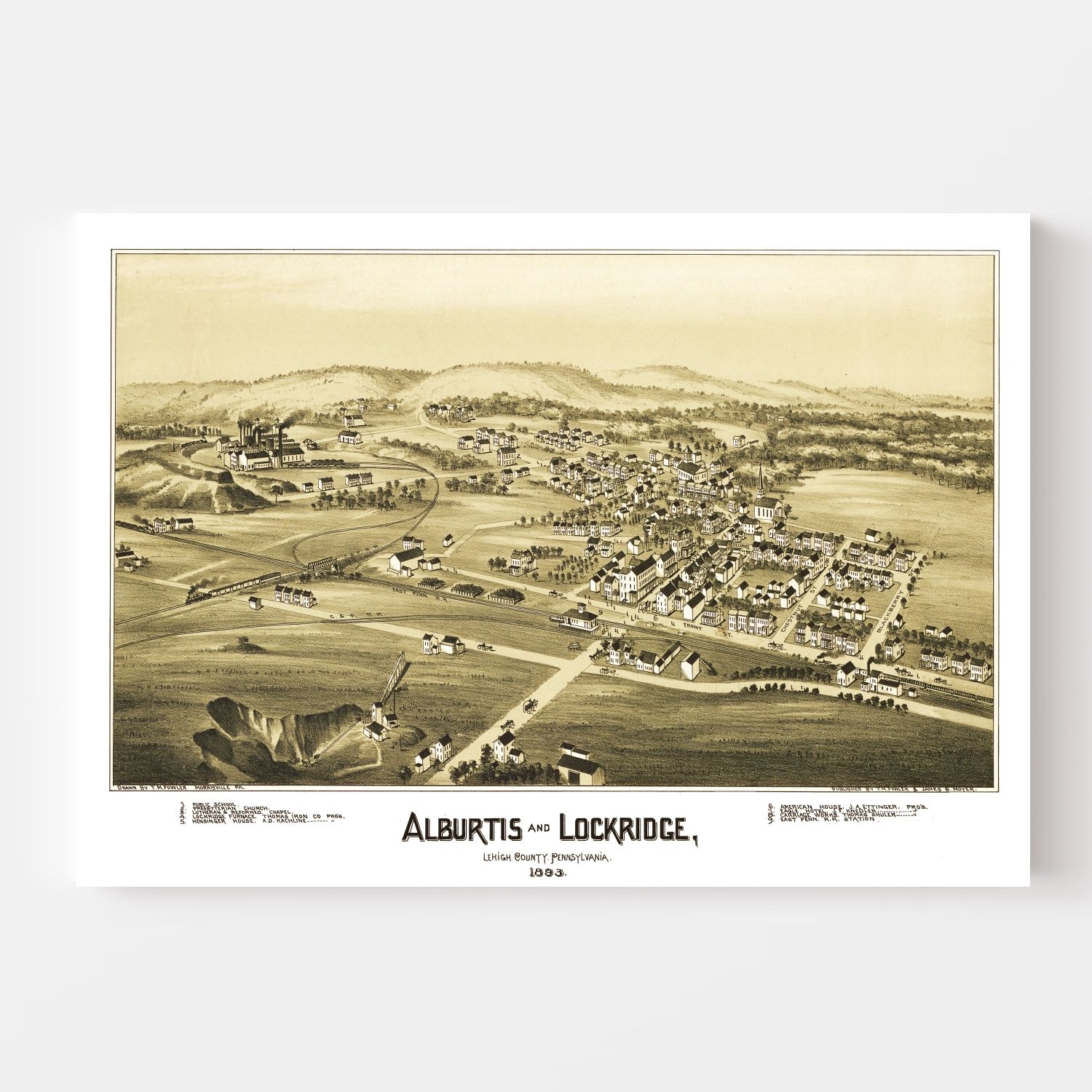 Vintage Map of Alburtis, Pennsylvania 1893