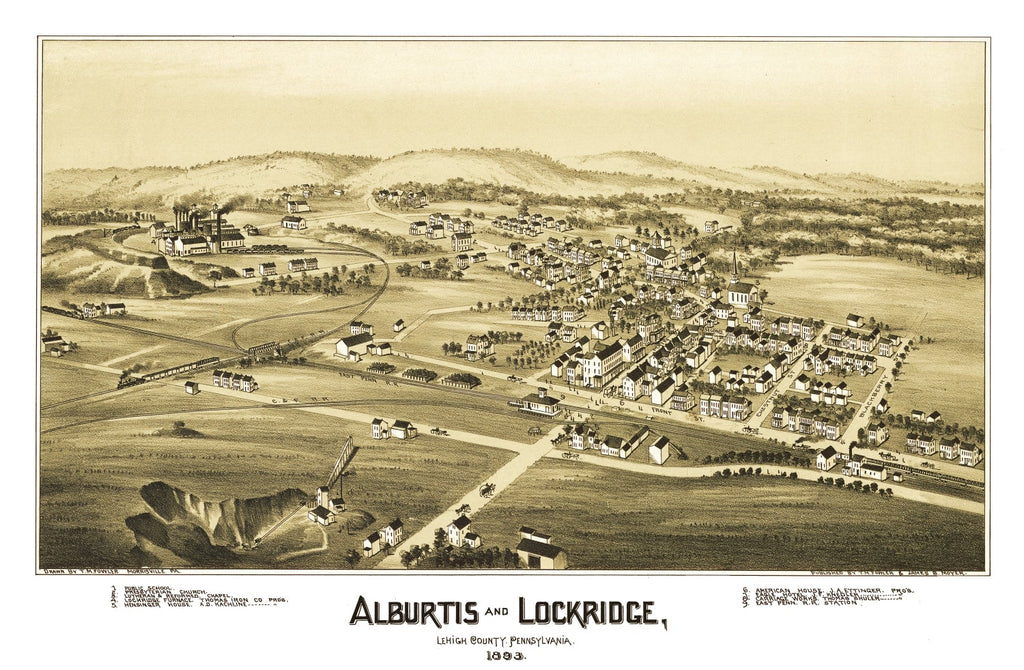 Vintage Map of Alburtis, Pennsylvania 1893