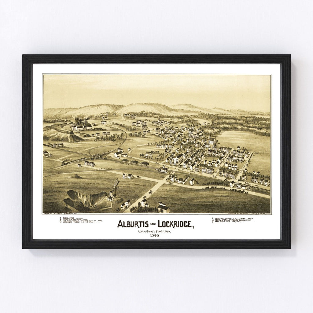 Vintage Map of Alburtis, Pennsylvania 1893