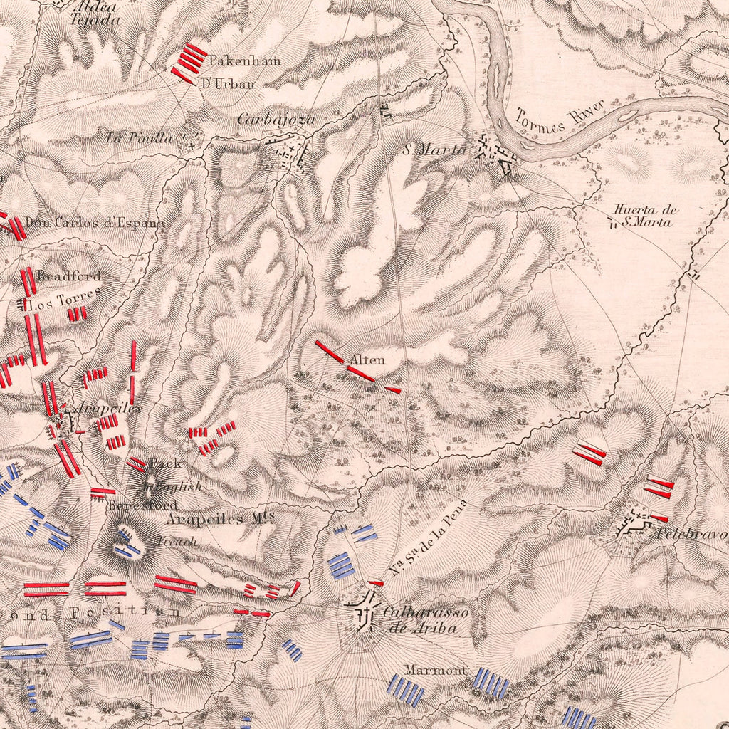 Vintage Map of the Battle of Salamanca, 1812