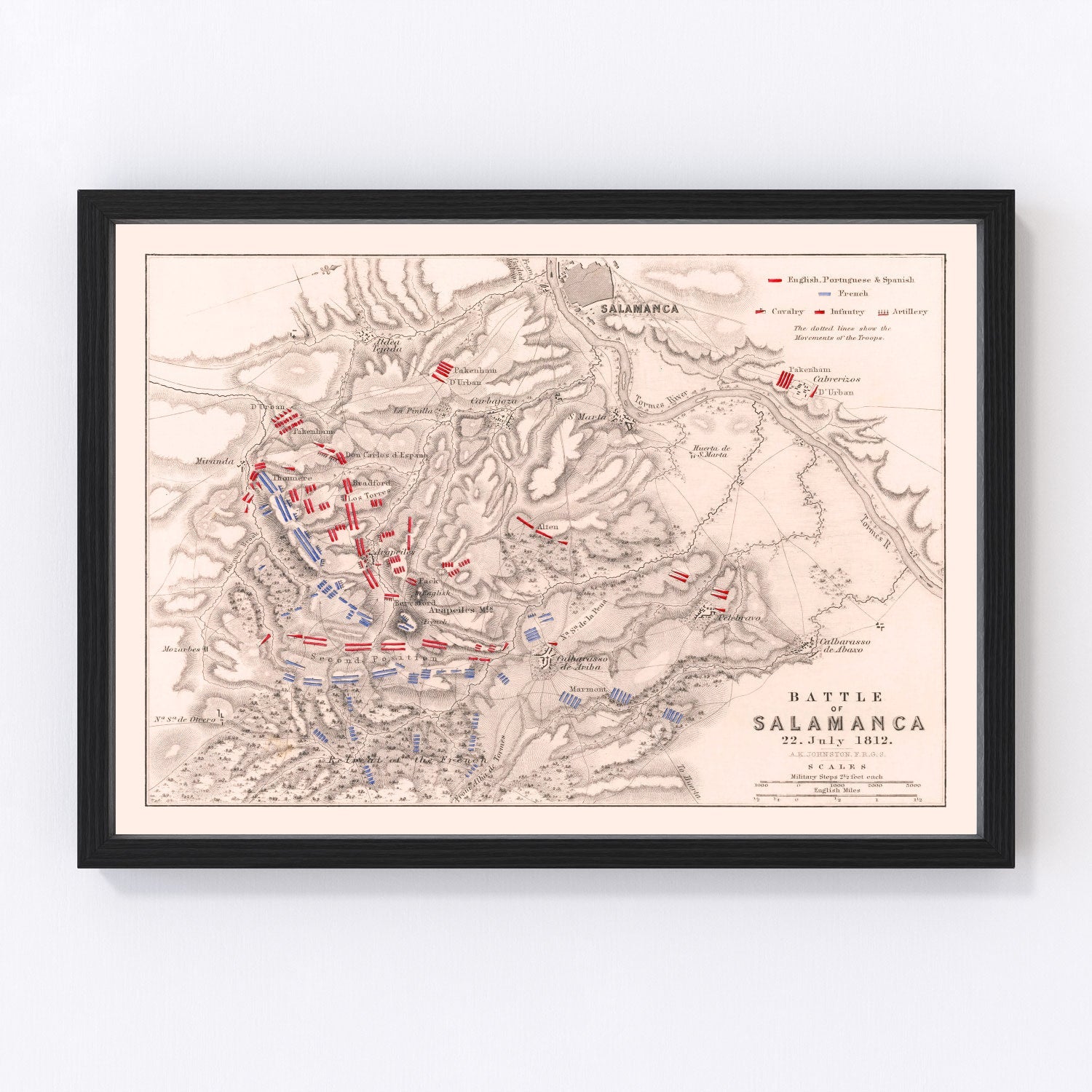 Vintage Map of the Battle of Salamanca, 1812