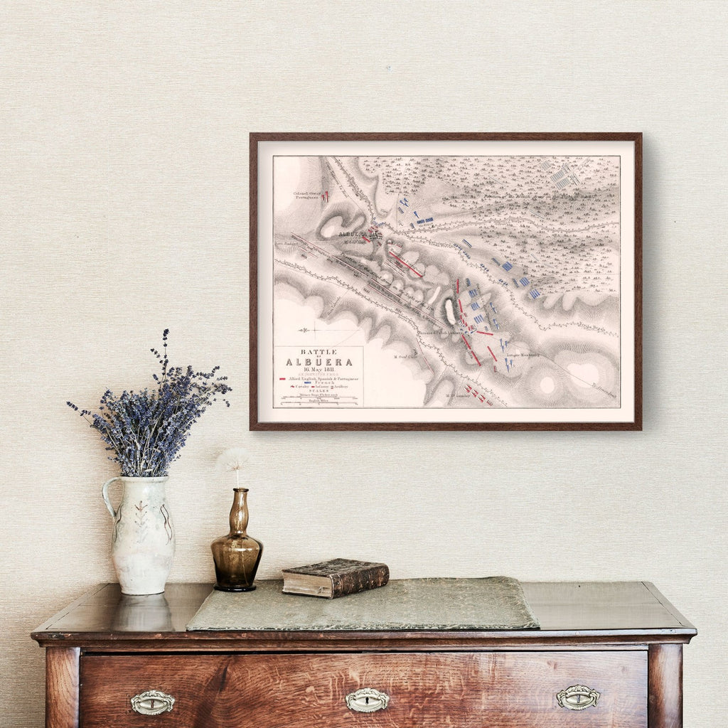Vintage Map of the Battle of Albuera, 1811