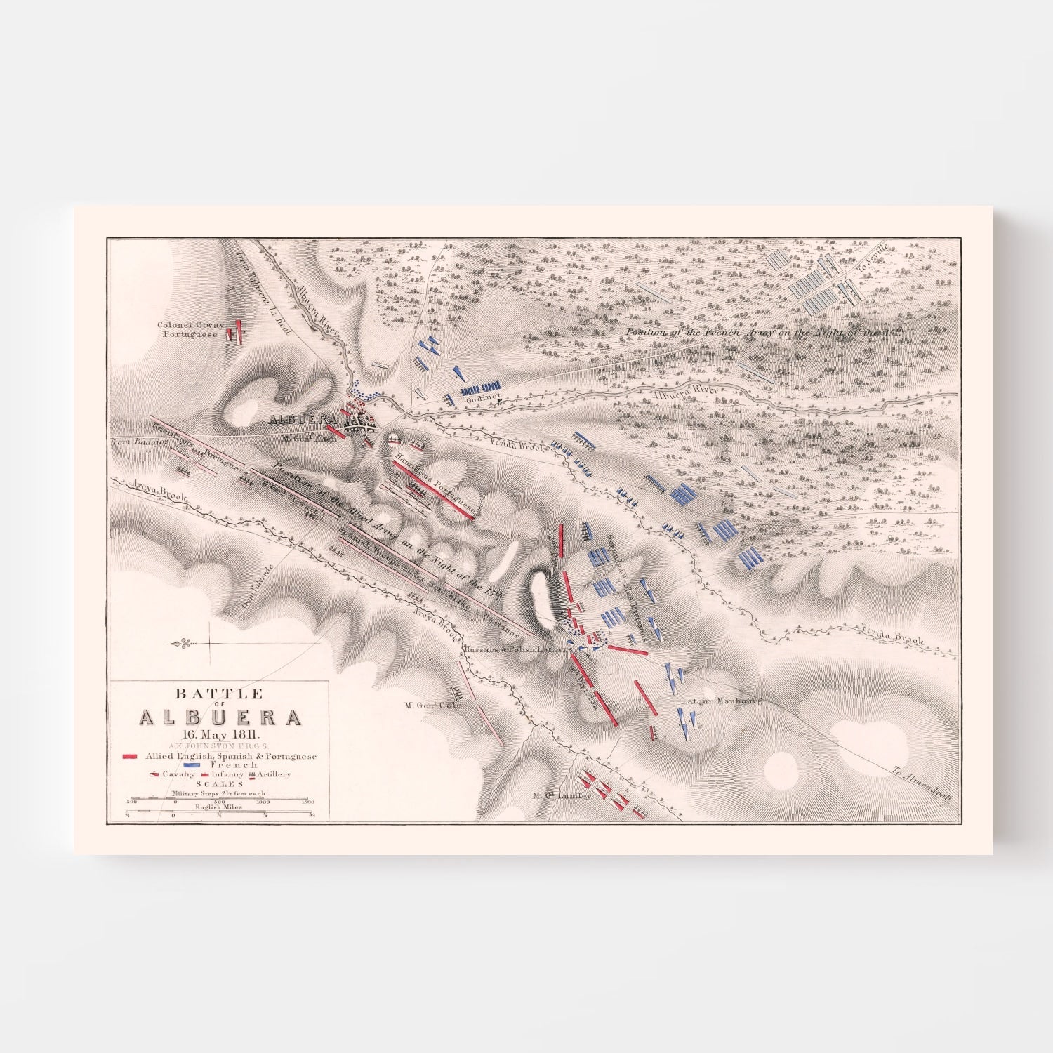 Vintage Map of the Battle of Albuera, 1811