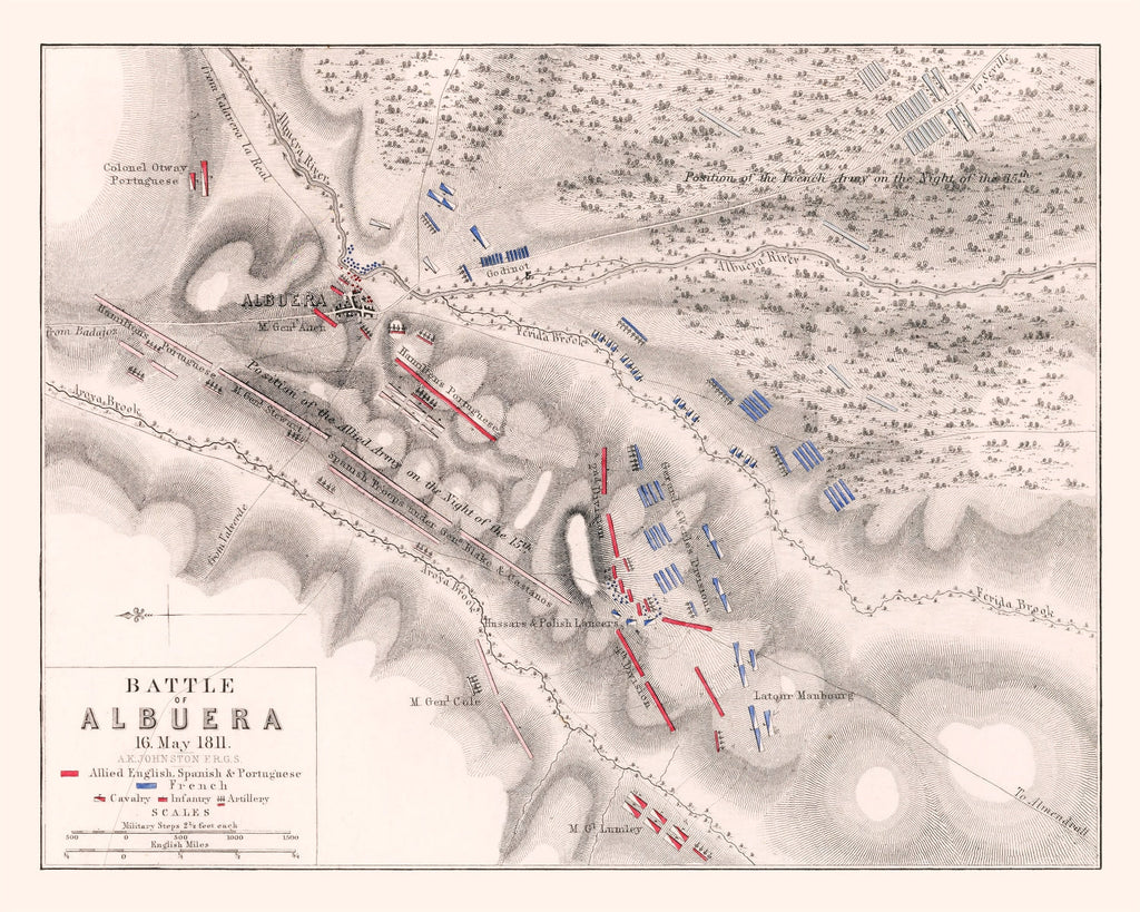 Vintage Map of the Battle of Albuera, 1811