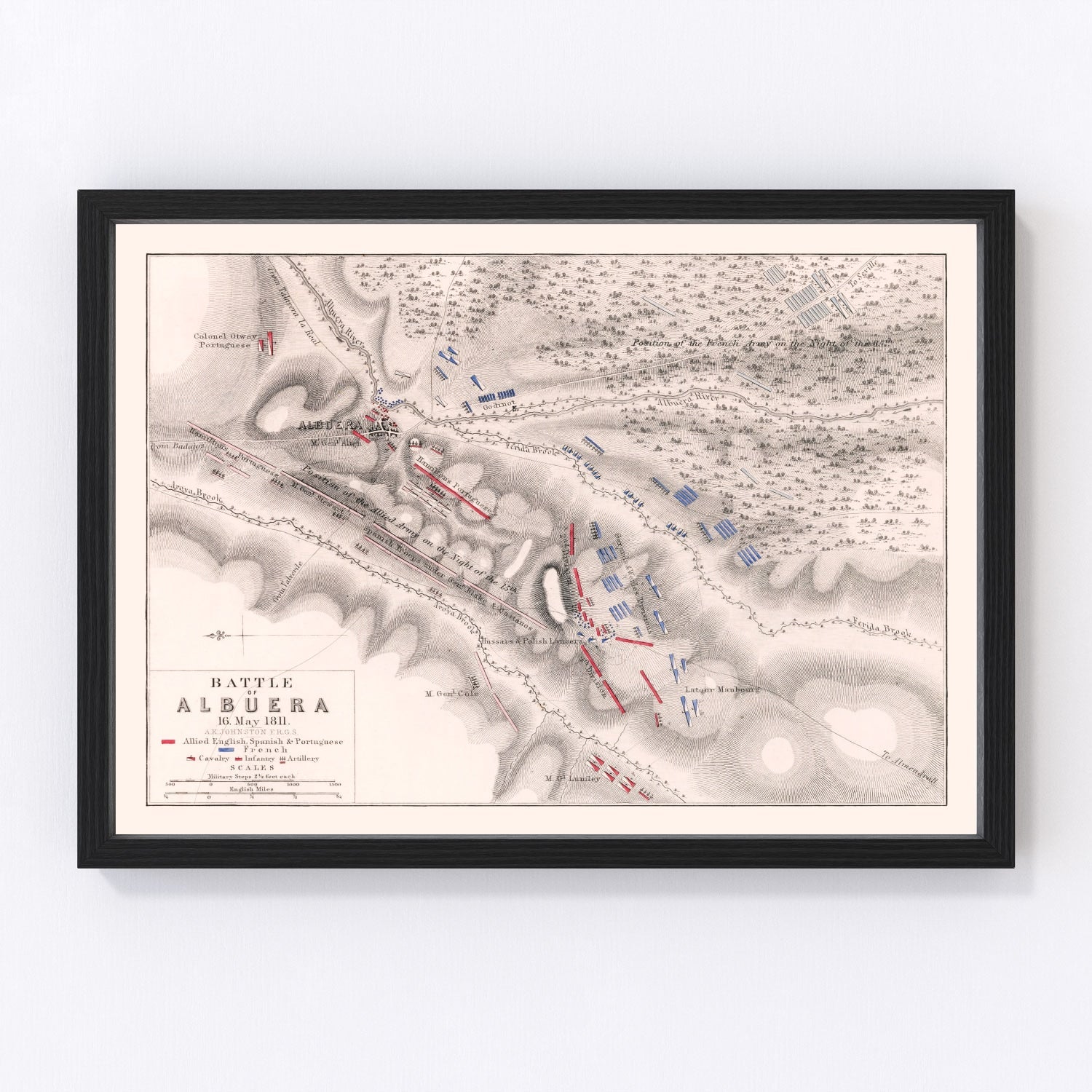 Vintage Map of the Battle of Albuera, 1811