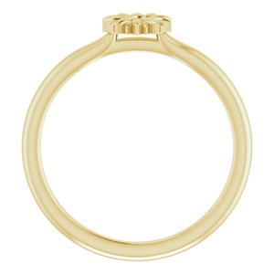 14K Yellow Stackable Floral Ring