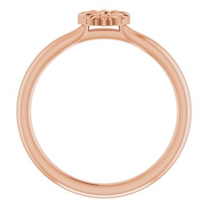 14K Rose Stackable Floral Ring