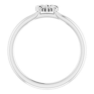 Platinum Stackable Floral Ring