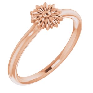 14K Rose Stackable Floral Ring