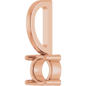 18K Rose Gold 4 mm Round Solitaire Charm/Pendant Mounting – image 4