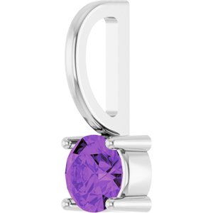 Platinum Imitation Amethyst Solitaire Charm/Pendant – image 2