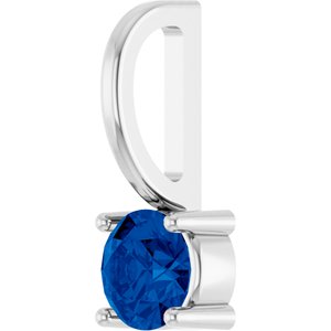 Sterling Silver Imitation Blue Sapphire Solitaire Charm/Pendant – image 2