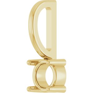 14K Yellow Gold 4 mm Round Solitaire Charm/Pendant Mounting – image 4