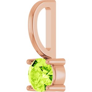 14K Rose Gold Imitation Peridot Solitaire Charm/Pendant – image 2