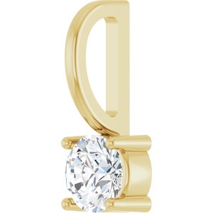 14K Yellow Gold 1/4 CTW Natural Diamond Solitaire  Charm/Pendant – image 2