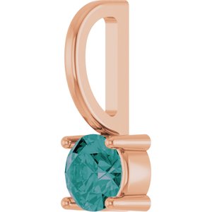 14K Rose Gold Imitation Alexandrite Solitaire Charm/Pendant – image 2