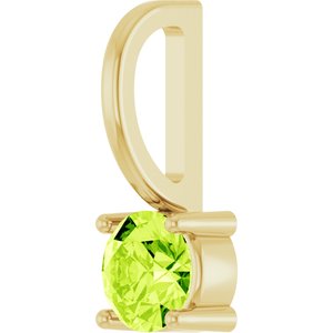 14K Yellow Gold Imitation Peridot Solitaire Charm/Pendant – image 2
