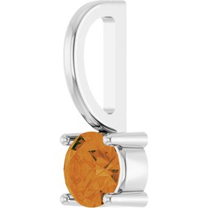 Sterling Silver Imitation Citrine Solitaire Charm/Pendant – image 2