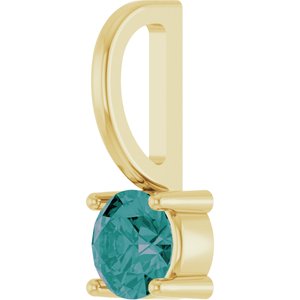 14K Yellow Gold Imitation Alexandrite Solitaire Charm/Pendant – image 2