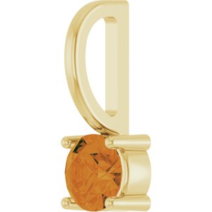 14K Yellow Gold Imitation Citrine Solitaire Charm/Pendant – image 2