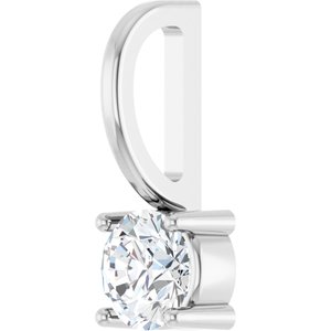 Platinum 1/4 CTW Natural Diamond Solitaire  Charm/Pendant – image 2