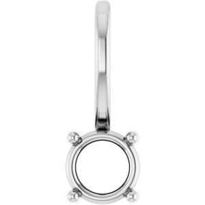 14K X1 White Gold 4 mm Round Solitaire Charm/Pendant Mounting – image 2