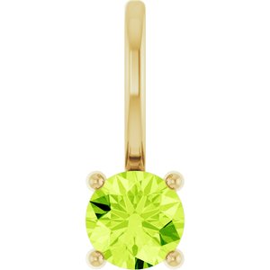 14K Yellow Gold Imitation Peridot Solitaire Charm/Pendant