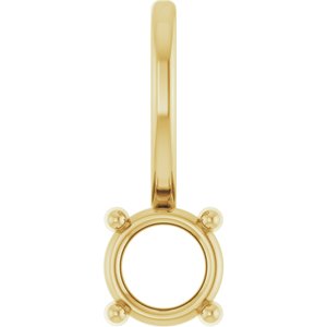 10K Yellow Gold 4 mm Round Solitaire Charm/Pendant Mounting – image 2