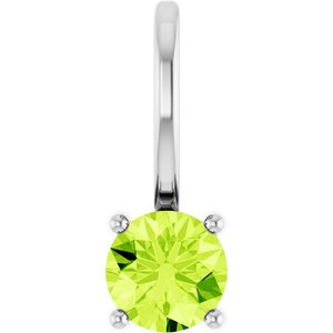 Platinum Imitation Peridot Solitaire Charm/Pendant